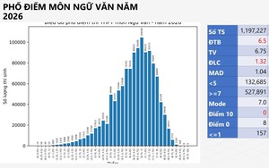 PHỔ ĐIỂM MÔN NGỮ VĂN, KỲ THI TỐT NGHIỆP THPT 2026