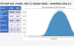 PHỔ ĐIỂM CÁC TỔ HỢP MÔN A00, A01, B00, C00, D01, KỲ THI TỐT NGHIỆP NĂM 2026