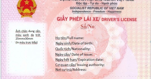 MẪU GIẤY PHÉP LÁI XE MỚI ÁP DỤNG TỪ 1/3